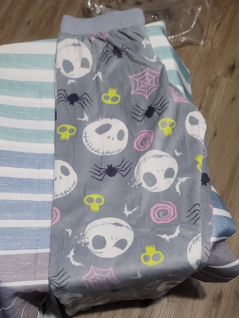 Gray Skull & Spider Lounge Pants with Neon Accents Nightmare Before Christmas
